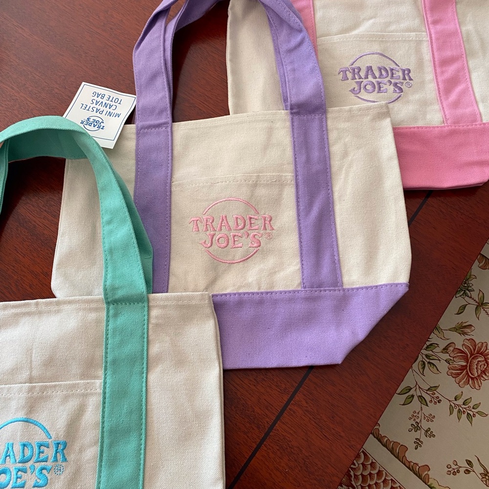 NWT Trader Joe’s Purple mini Tote Bag - Picture 2 of 2